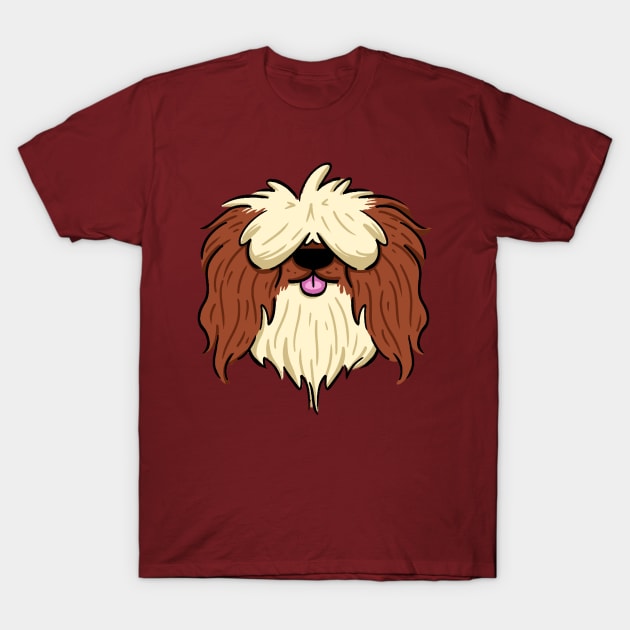 Brown mid haired shih tzu T-Shirt by Pingolito